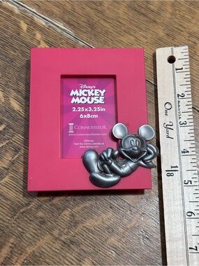 Disney red Photo Frame with Pewter-Style Mickey Accent
